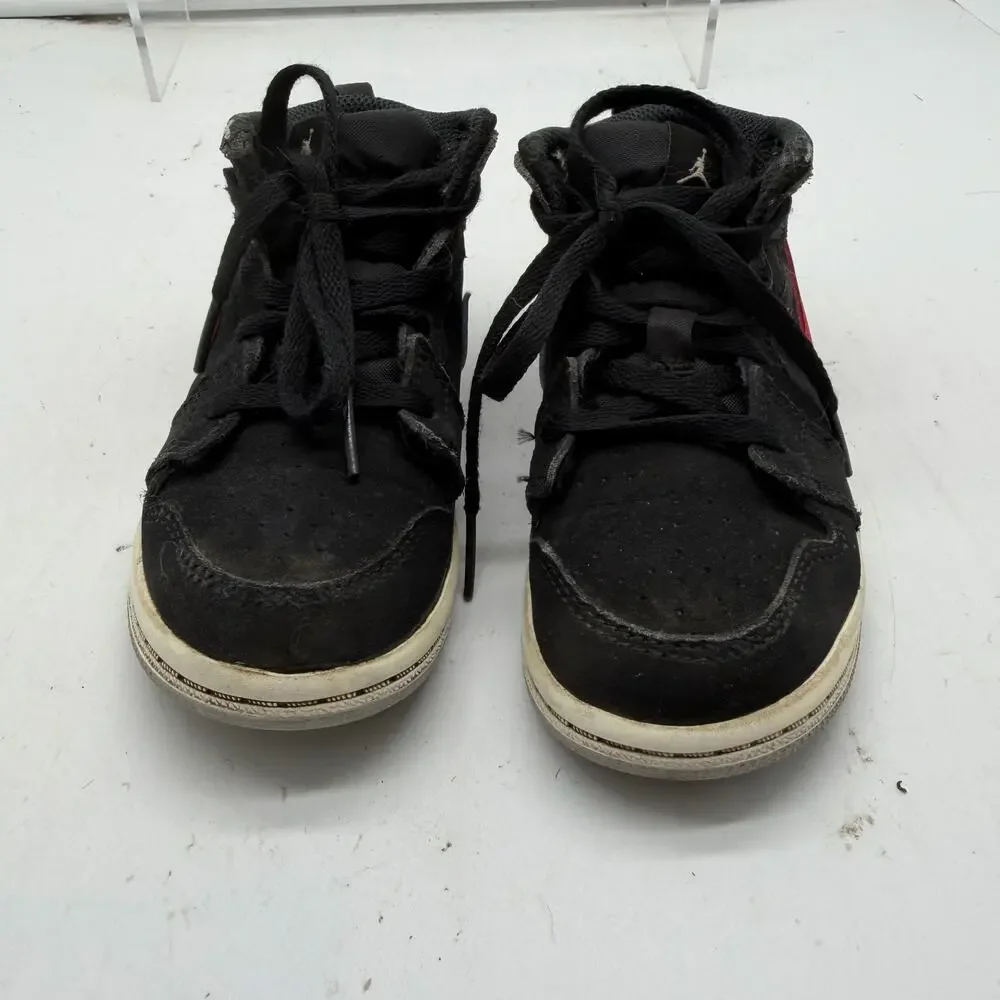 Nike Air Jordan 1 Mid Shoes Kids Toddler 9C Red Blue Swoosh 640735-065